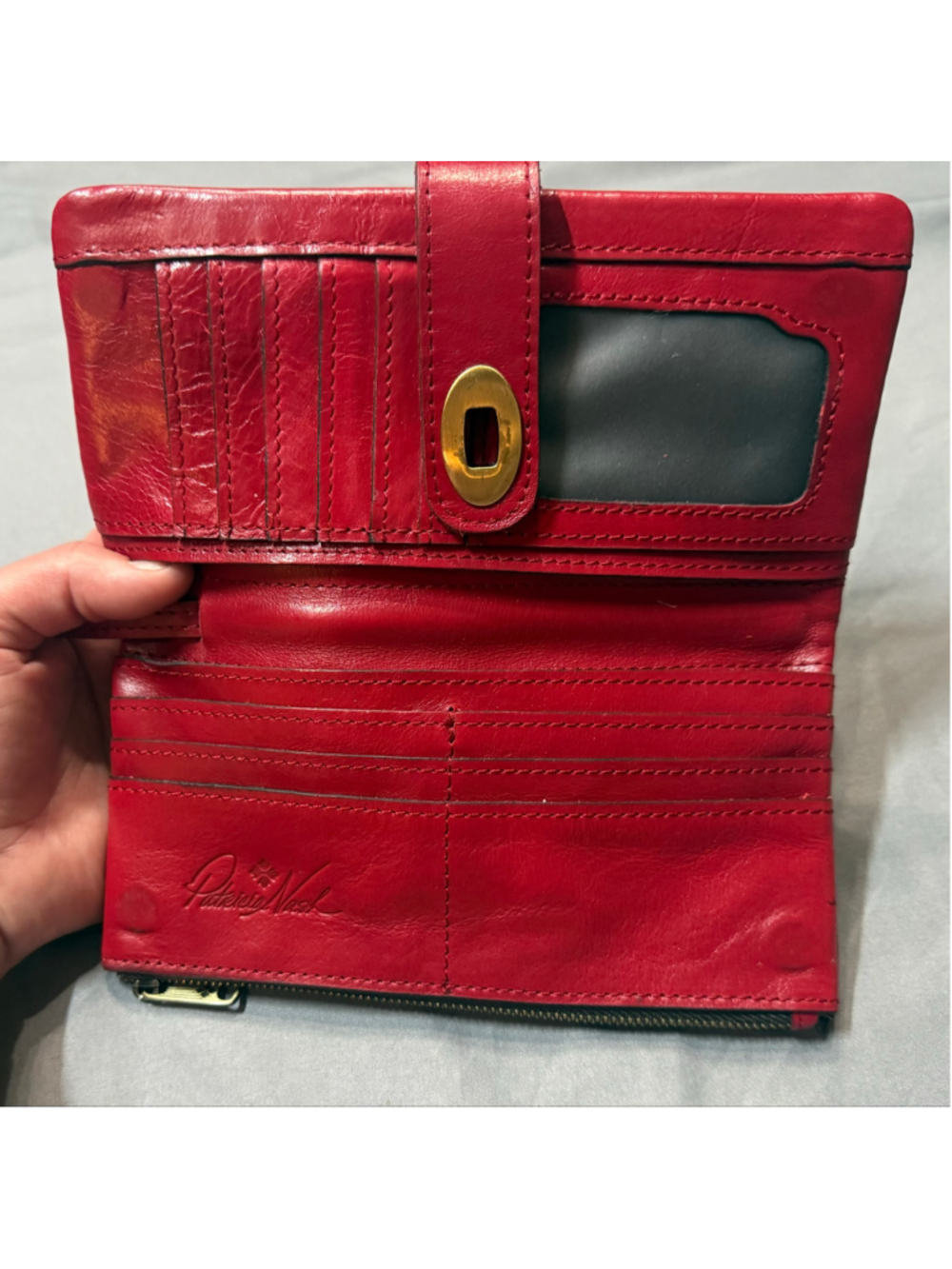 Women's Patricia Nash Annesley Leather wristlet Wallet One Size Red Blue - Picture 7 of 8